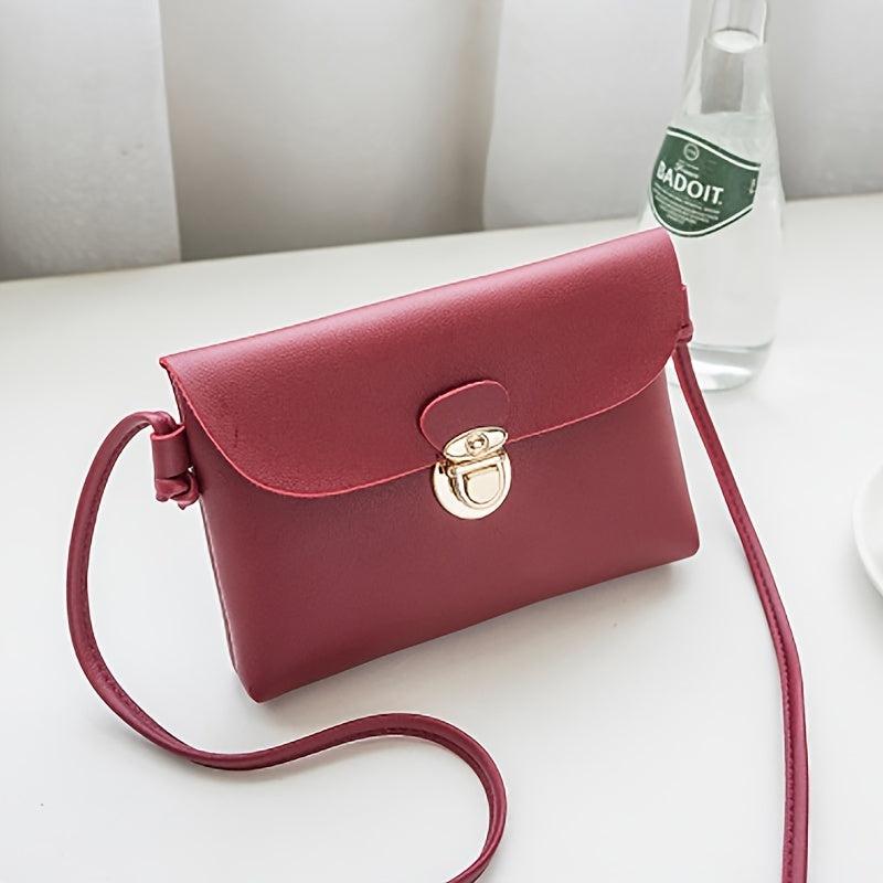 Mini Versatile Shoulder Bag Tuck Lock Flap Underarm Bag PU Leather