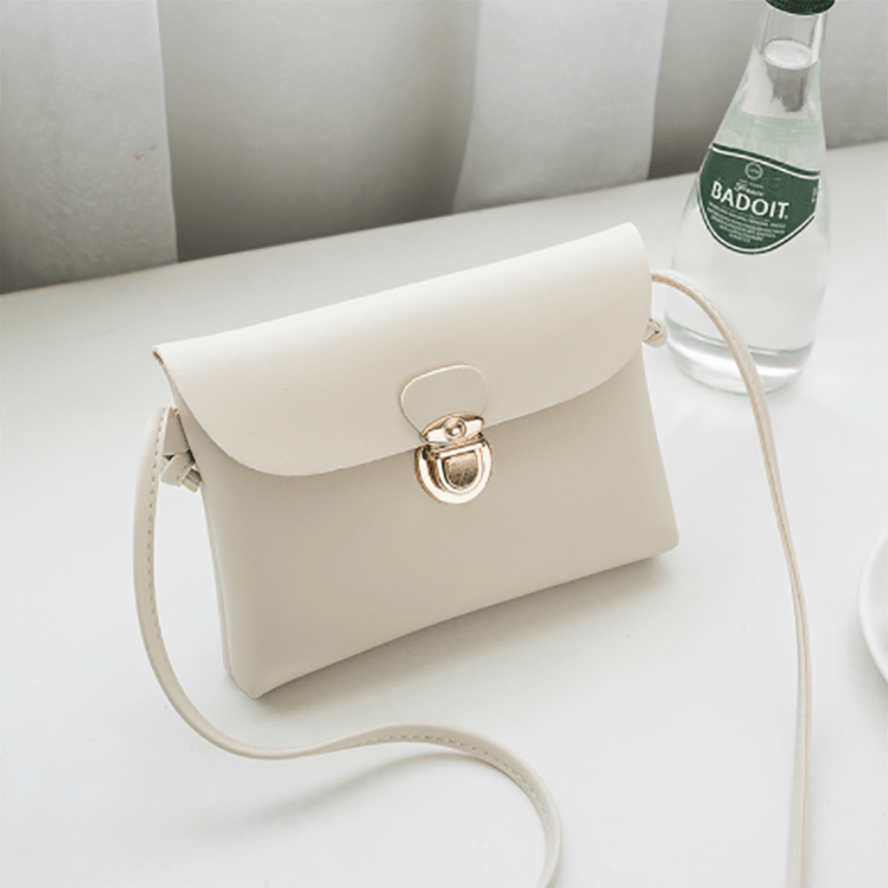 Mini Versatile Shoulder Bag Tuck Lock Flap Underarm Bag PU Leather