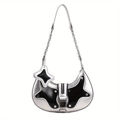 Y2K Studded Decor Hobo Bag Chain Crossbody Bag Punk Style