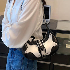 Y2K Studded Decor Hobo Bag Chain Crossbody Bag Punk Style