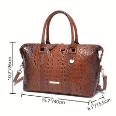 Crocodile Pattern Tote Bag Shoulder Bag Commuter Bag