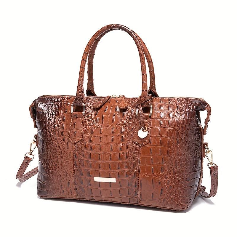 Crocodile Pattern Tote Bag Shoulder Bag Commuter Bag