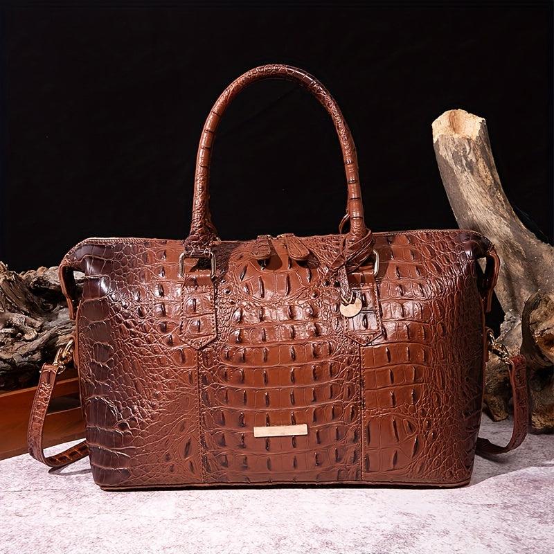 Crocodile Pattern Tote Bag Shoulder Bag Commuter Bag