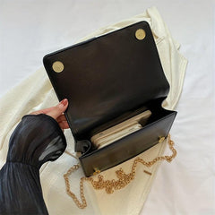 Colorblock Quilted Square Bag Stylish Flap Shoulder Chain Bag