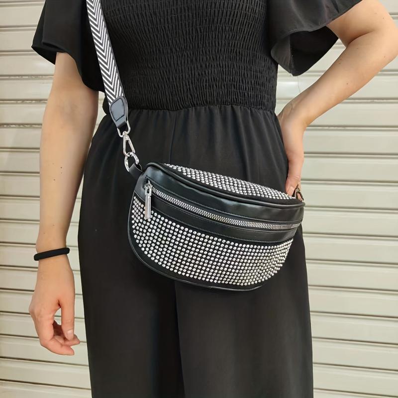 Rhinestone Crossbody Bag Evening Waist Fanny Pack Purse