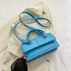Crocodile Embossed Ba Flap Satchel Bag Crossbody Bag