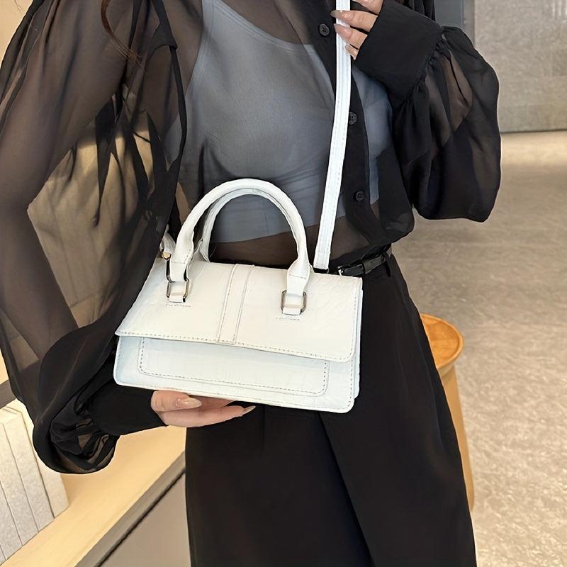 Crocodile Embossed Ba Flap Satchel Bag Crossbody Bag