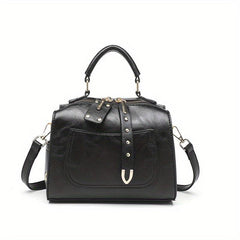 Vintage Studded Crossbody Bag Vegan Leather Shoulder Purse