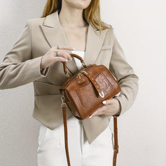 Vintage Studded Crossbody Bag Vegan Leather Shoulder Purse