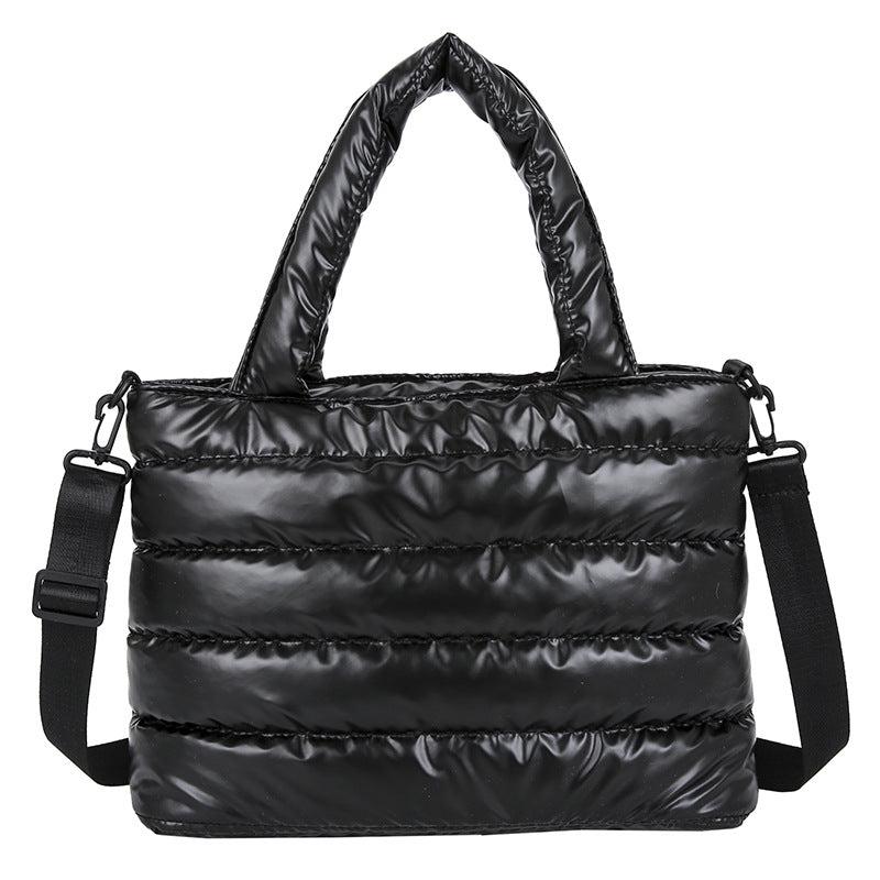 Puffer Quilted Tote Bag Large Capacity Crossbody Handbag