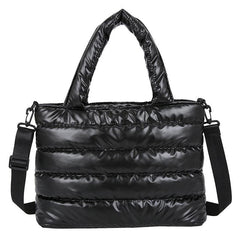 Puffer Quilted Tote Bag Large Capacity Crossbody Handbag