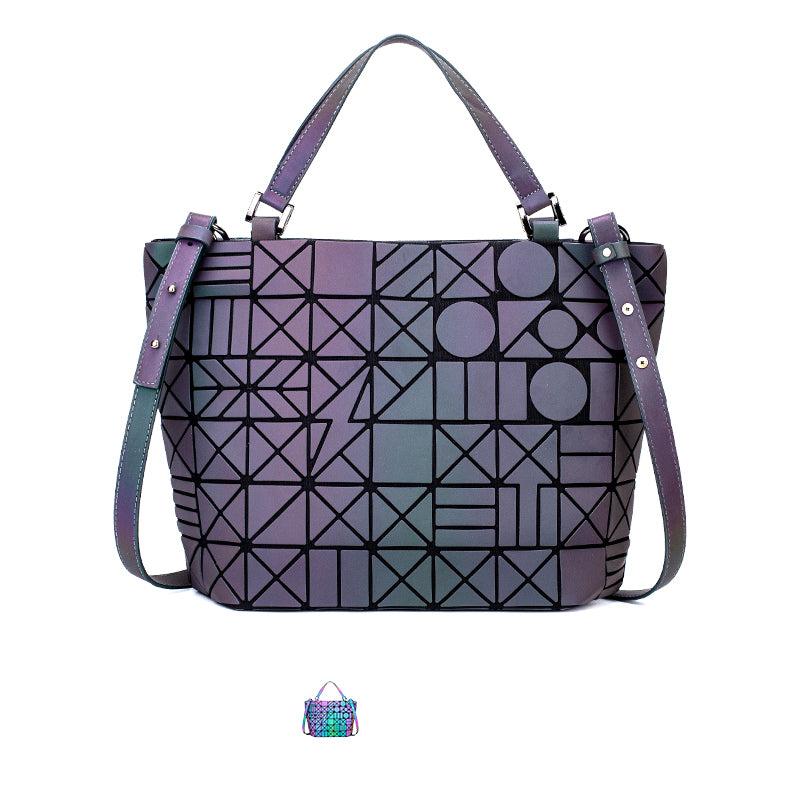 Geometric Luminous Hand Bag Holographic Reflective Crossbody Bag