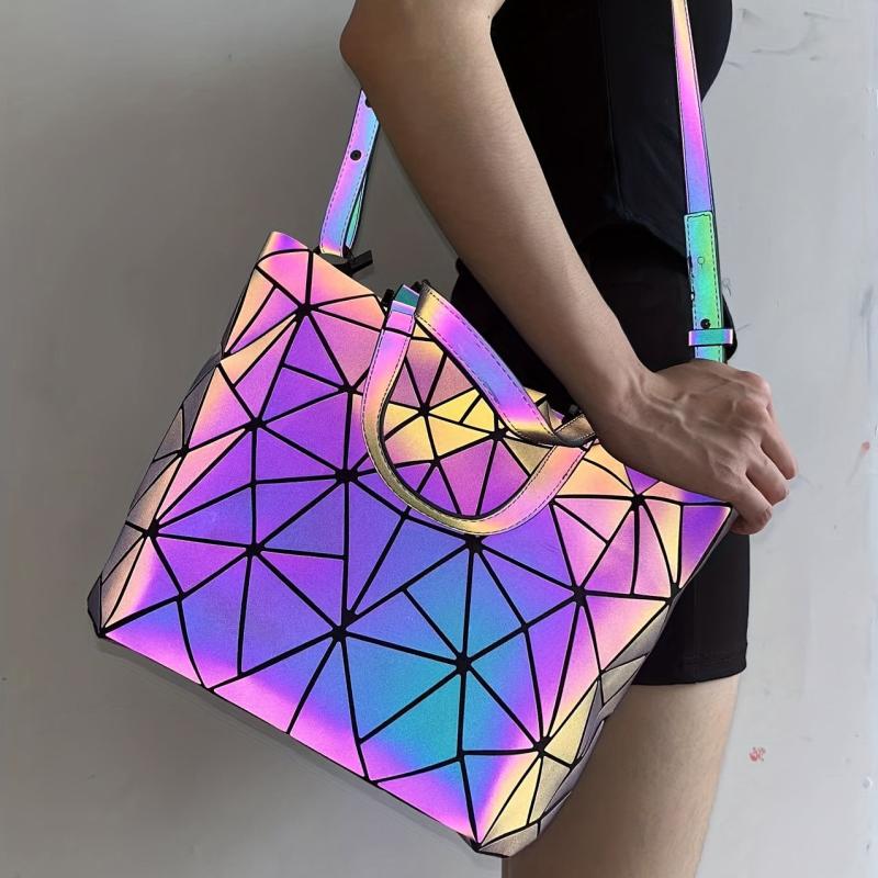 Geometric Luminous Hand Bag Holographic Reflective Crossbody Bag