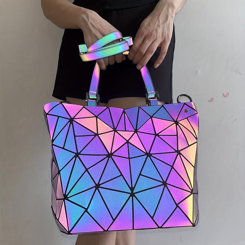 Geometric Luminous Hand Bag Holographic Reflective Crossbody Bag