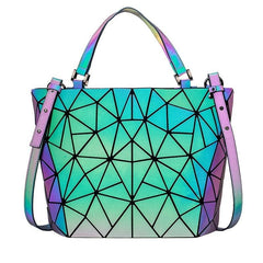 Geometric Luminous Hand Bag Holographic Reflective Crossbody Bag
