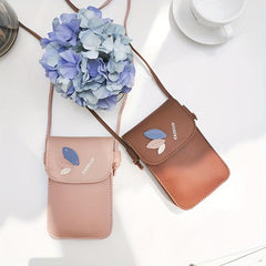 Mini Cell Phone Crossbody Bag PU Leather Textured Bag Purse