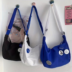 Kpop Nylon Crossbody Bag Solid Shoulder Bag Large Capacity Hobo Bag