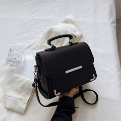 Metal Decor Crossbody Bag Faux Leather Purse 9x7x3 Inch