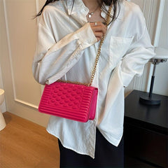 Quilted Crossbody Bag Chain Shoulder Bag Vegan Leather Flap Purse