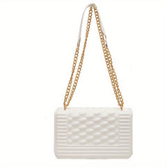 Quilted Crossbody Bag Chain Shoulder Bag Vegan Leather Flap Purse