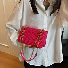 Quilted Crossbody Bag Chain Shoulder Bag Vegan Leather Flap Purse