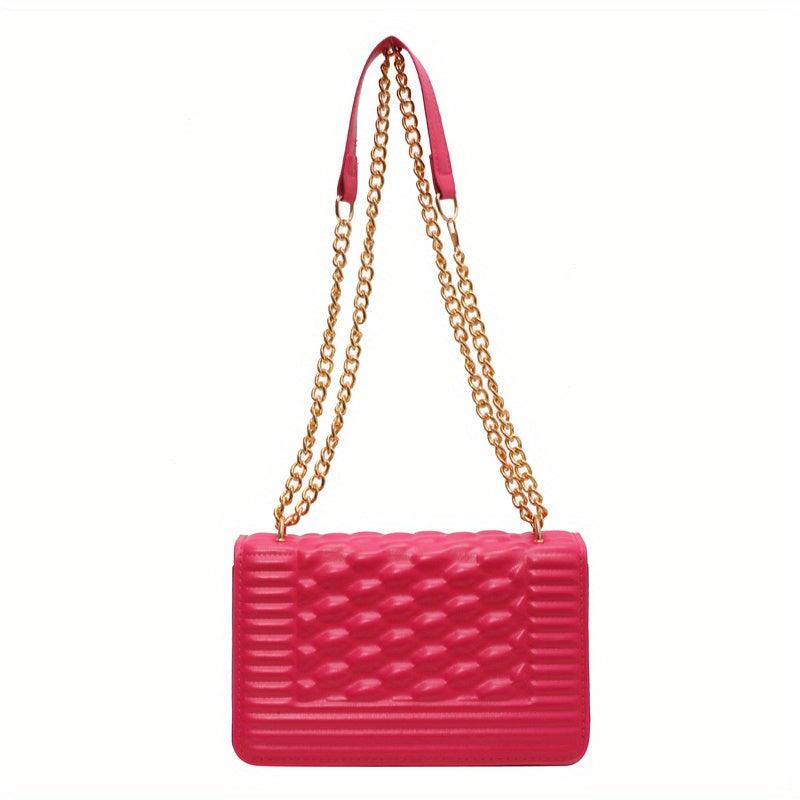 Quilted Crossbody Bag Chain Shoulder Bag Vegan Leather Flap Purse