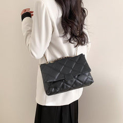 Stylish Argyle Pattern Square Flap Shoulder Bag for Women