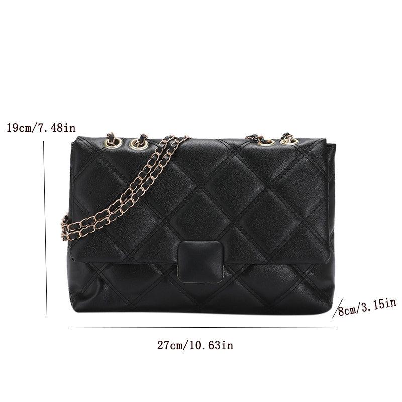Stylish Argyle Pattern Square Flap Shoulder Bag for Women