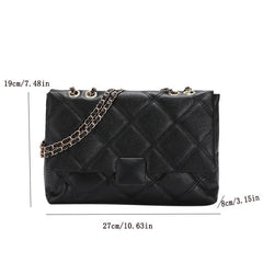 Stylish Argyle Pattern Square Flap Shoulder Bag for Women