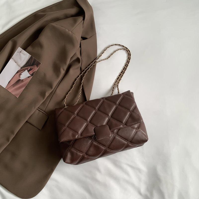 Stylish Argyle Pattern Square Flap Shoulder Bag for Women