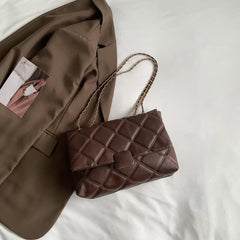 Stylish Argyle Pattern Square Flap Shoulder Bag for Women