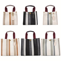 Striped Satchel Crossbody Tote Bag Lightweight Messenger Bag