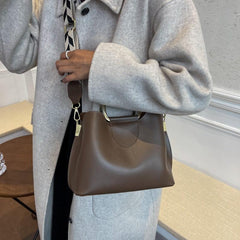 Metal Top Handles Satchel Bag with Geometric Pattern Strap