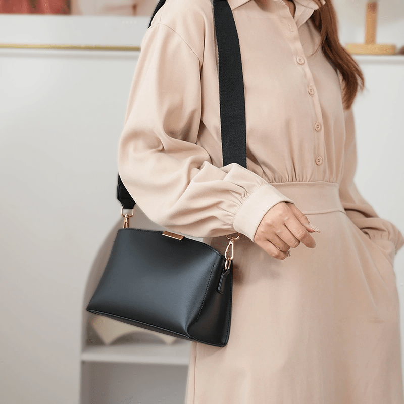 Classic Solid Crossbody Bag Women's Work Purse