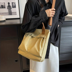 Colorblock Canvas Bag Large Capacity Crossbody Bag