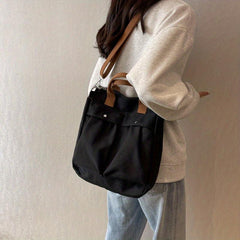 Colorblock Canvas Bag Large Capacity Crossbody Bag