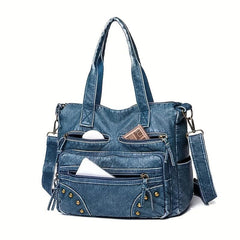 Retro Style Studded Tote Bag For Women