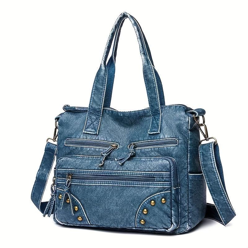 Retro Style Studded Tote Bag For Women