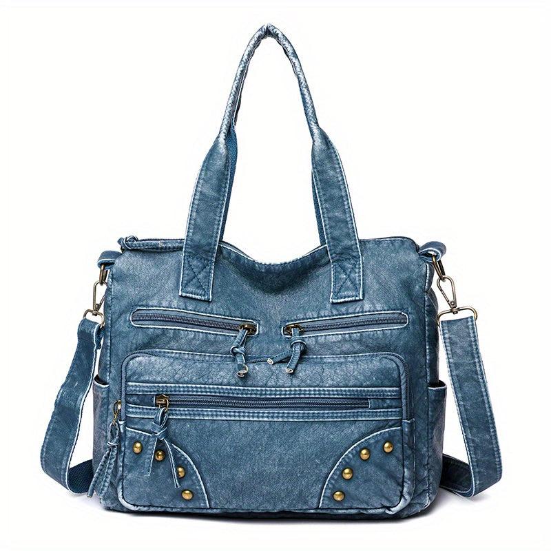 Retro Style Studded Tote Bag For Women