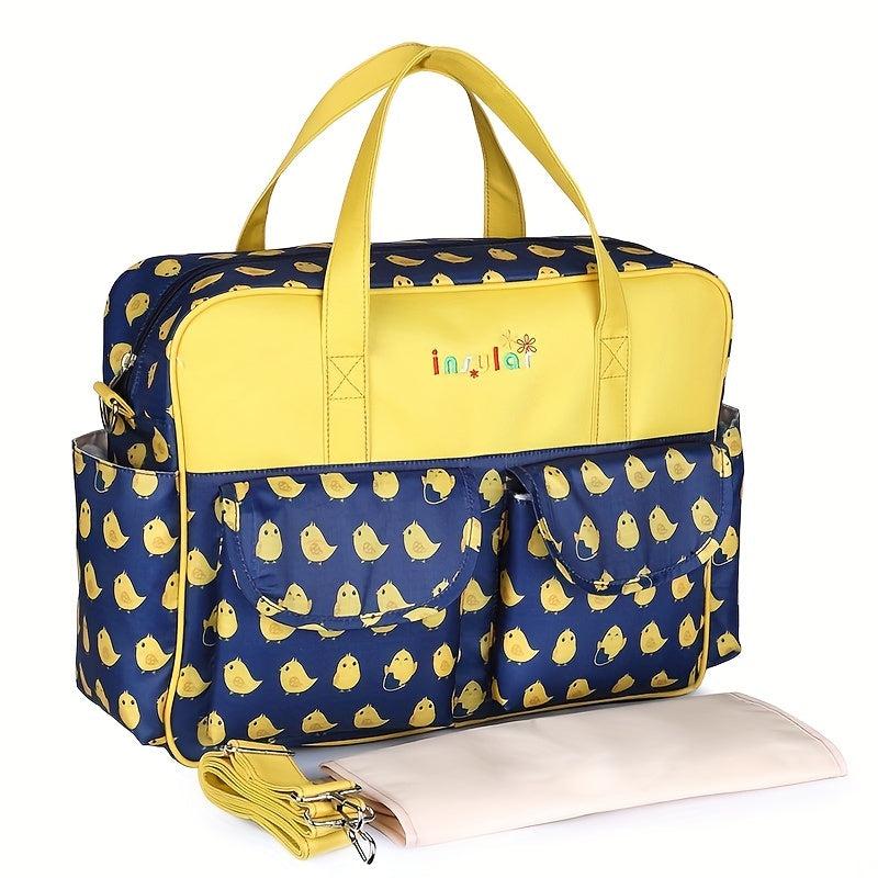 Floral Pattern Diaper Bag Large Capacity Handbags Pocket Mommy Bag