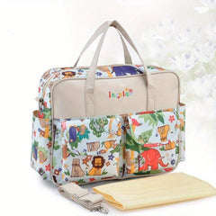 Floral Pattern Diaper Bag Large Capacity Handbags Pocket Mommy Bag