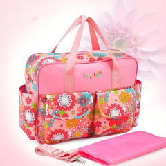 Floral Pattern Diaper Bag Large Capacity Handbags Pocket Mommy Bag