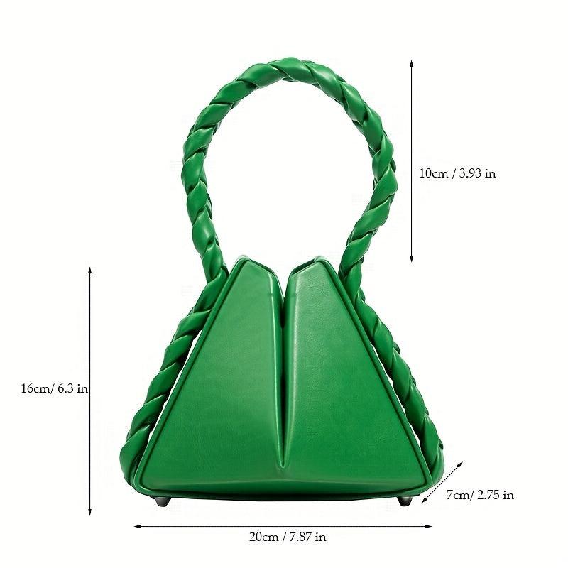 Mini Triangle Braided Crossbody Bag Women's Small Handbag & Purse