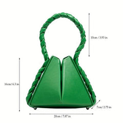 Mini Triangle Braided Crossbody Bag Women's Small Handbag & Purse