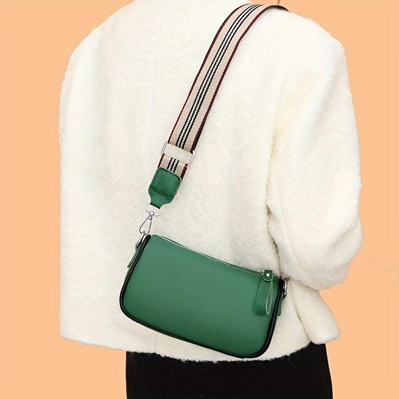 Casual Minimalist Shoulder Bag Classic Crossbody Bag With Wide Strap