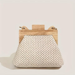 Bead Strap Satchel Bag with Turn Lock