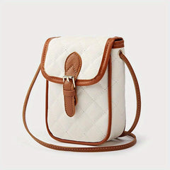 Quilted Crossbody Bag PU Leather Phone Storage Card Organizer