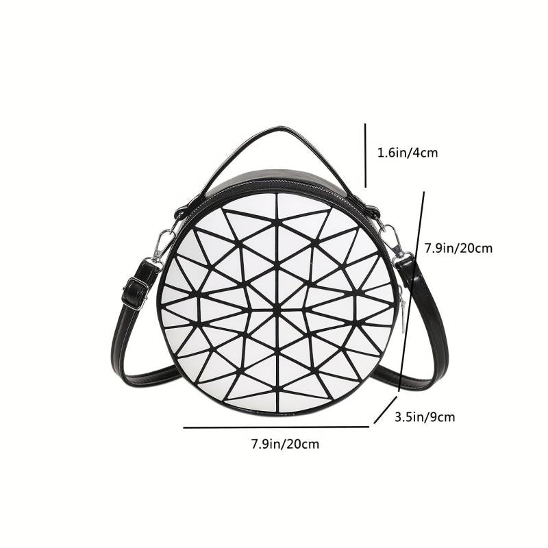 Geometric Pattern Crossbody Bag PU Shoulder Bag Women's Casual Handbag