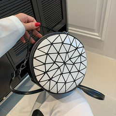 Geometric Pattern Crossbody Bag PU Shoulder Bag Women's Casual Handbag