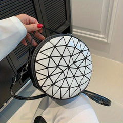 Geometric Pattern Crossbody Bag PU Shoulder Bag Women's Casual Handbag